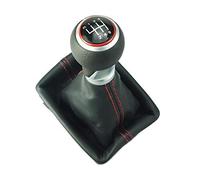 DoLED, pomello del cambio + cuffia del cambio + telaio - pelle - cucitura rossa - compatibile a 6 marce / pezzo di ricambio per Audi A6 C6 4F Avant e Limo