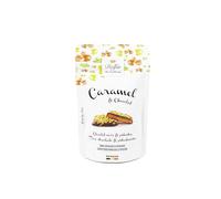Dolfin Caramelo y Chocolate - Chocolate Negro con Pistachos Tostados - Caramelo Casero de Mantequilla Salada, Nueces Frescas y Crujientes - Regalos, Dulces, Golosinas - Hecho en Bélgica - 45g