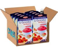 Dolfin Sensofreddo Granita Siciliana con Succo di Fragola, Pronta da Congelare 200ml [CAIYA® BOX da 8 Confezioni]