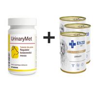 Dolfos UrinaryMet 60 Compresse + ENZO VET Urinary per le malattie del tratto urinario con pollo per cani 3x400g
