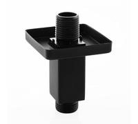 DOLGABA Braccio doccia dritto con flangia, montaggio a soffitto, estensore quadrato per soffione doccia fisso da 7,6 cm, estensione, nero opaco