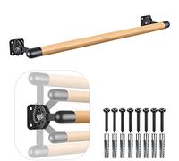 Dolibest 1M Sbarra da Ballo, Sbarra da Ballo in Legno per Stretching montata a Parete per Attrezzatura da Allenamento alla Sbarra in casa con Supporto in Metallo per Bambini e Adulti, Diametro 4 cm