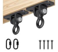 Dolibest 2 Ganci per Altalena, Gancio per Sedia da Amaca Staffa da Soffitto con Moschettone, Girevole a 180 Gradi, per Montaggio a Parete in Legno/Cemento, Fino a 408,2 kg, Stile C