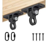 Dolibest 2 Ganci per Altalena, Gancio per Sedia da Amaca Staffa da Soffitto con Moschettone, Girevole a 180 Gradi, per Montaggio a Parete in Legno/Cemento, Fino a 408,2 kg, Stile A