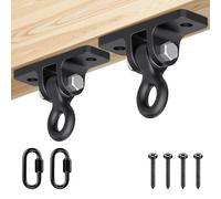 Dolibest 2 Ganci per Altalena, Gancio per Sedia da Amaca Staffa da Soffitto con Moschettone, Girevole a 180 Gradi, per Montaggio a Parete in Legno/Cemento, Fino a 408,2 kg, Stile B