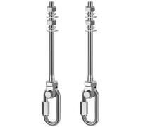 Dolibest 2 ganci per altalena, M10 x 225 mm, resistenti ganci per amaca con moschettone, vite a vite per sedia, staffa di montaggio girevole per soffitto/travi per corda da yoga/cerchio aereo/sacco da