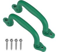 Dolibest 2 manopole da arrampicata, 18 cm, per bambini, per interni ed esterni, per parco giochi, scimmia, letto a soppalco, camera dei bambini, casa sull'albero, maniglie da parete, soffitto, verde