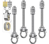 Dolibest 4 ganci per altalena con cuscinetto, 225 mm, gancio per amaca M10, vite a occhiello, girevole, staffa di montaggio per corda da yoga, cerchio aereo, sacco da boxe, sacco di sabbia, 680,4 kg