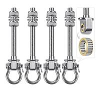 Dolibest 4pcs Amaca Appendino 17.5 Centimetri Bulloni Altalena Appeso Moschettone, 180 ° Girevole in Acciaio Inox Montaggio Kit Bearing Set per Interni All'Aperto Parco, Ganci per Altalena, 1500lbs