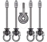 Dolibest 4pcs Amaca Appendino 24.5cm Bulloni Altalena Appeso Moschettone, 180° Girevole in Acciaio Inox Kit di Montaggio per Interni All'Aperto Parco Giochi Sedia Yoga Corda Punching Bag, 1500lbs
