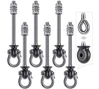 Dolibest 6pcs Amaca Appendino19.5 Centimetri Bulloni Altalena Appeso Moschettone, 180 ° Girevole in Acciaio Inox Kit di Montaggio per Interni All'Aperto Parco Giochi Punching Bag Sandbag, 1500lbs