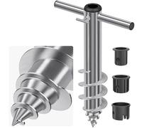 Dolibest Ancoraggio a terra per ombrellone, supporto a vite per ombrellone da terrazza, 42 cm, base rotante per stendibiancheria, ombrellone da spiaggia, ancoraggio per sabbia, per palo da 3-5 cm, con