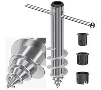 Dolibest Ancoraggio a Terra per ombrellone, Supporto a Vite per ombrellone da terrazza, 42 cm, Base Rotante per stendibiancheria, ombrellone da Spiaggia, Ancoraggio per Sabbia per palo da 3-5 cm, con