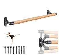 Dolibest Asta per danza classica, 90 cm, montaggio a parete, 90 - 250 cm, in legno, per bambini, regolabile, per adulti, casa, palestra, allenamento con supporto, diametro 4 cm