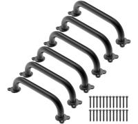 Dolibest Corrimano in metallo, 30,5 cm, maniglia di sicurezza per bambini, corrimano nero per scale, 6 pezzi, barra di sostegno per anziani per interni ed esterni, set da gioco, parco giochi, bar per