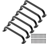 Dolibest Corrimano in metallo, 43 cm, maniglia di sicurezza per bambini, corrimano nero per scale, 6 pezzi, per interni ed esterni, altalena, set da gioco, parco giochi, bar per scimmie, casa