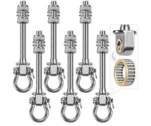 Dolibest Ganci per Altalena da Esterno, Acciaio Inox Montaggio Kit Cuscinetto Set per Interni All'Aperto Parco Giochi Sedia Yoga Corda Punching Bag Sandbag, 6pcs/1500lbs