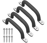 Dolibest Maniglia per Parco Giochi di Sicurezza 4 Pezzi Manico per Parco Giochi, Metallo Aggrappante Telaio per Altalena/Parco Giochi/Scimmie all'aperto/Casetta Castello/Letto Castello, Nero