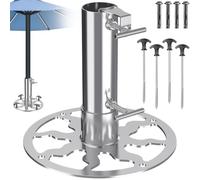 Dolibest Portaombrelli da patio resistente, piastra in metallo, stile B, argento