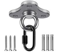 Dolibest Staffa di fissaggio a soffitto con moschettone, per yoga, altalena, supporto a sospensione con fascia di resistenza, ancoraggio da parete per sistemi di allenamento della forza corporea, 500