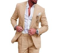 DOLIJA Abito da Uomo Abito in Lino 2 Pezzi da Uomo Abito Estivo Slim Fit for Matrimonio, Ballo, Festa in Spiaggia (Color : Style 4, Size : M)