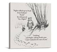 Dolimifa Decorazione da parete classica Winnie the Pooh con citazione maialino su tela incorniciata, pronta da appendere, 20,3 x 20,3 cm