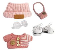 Doll Accessories, Adorable Outfits, Handmade Craftsmanship Soft Knitwear Colorful Details Charming Look Lightweight Feel Cozy Texture, Handmade Outfit for Kids Dolls