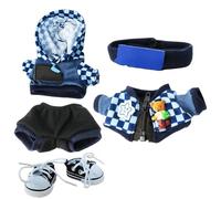 Doll Clothes, Set full Dress, Fashion Doll Different Accessories Shoes, Hat, Necklace, Goggles, and Outfits, Toy Attire Kit for Boys, Girls, Children, Collectors, and Birthday