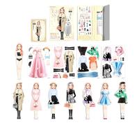 Doll di vestiti magnetici - bambole puzzle, fingere giocattoli da gioco | Learning Toy Set, Reusoble Dress Up Game, Educational Magnetic Puzzle per bambini di età di 3+, ragazzi per ragazzi