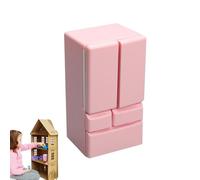 Doll Fridge, Scale Double Door Refrigerator, Toy Kitchen Appliance, Miniature Doll House Furniture for Birthday Christmas Easter, Holiday Presents, Kids,4.45x2.36x1.97 inches