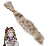 Doll Hair 7.9 Inch DIY Curly Doll Hair for Crafts Replacement Mohair for Rerooting Wigs Baby (Light Coffee)