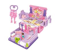 Doll House Toy, Light Music Villa, Pretend Play Model, Multi Room Interactive Building Set for Kids Girls Boys Home Classroom School Bedroom Study Playroom Birthday Holiday Kindergarten Use