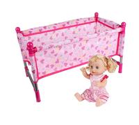 Doll Nursery Playset - Doll Stroller Set | Lightweight Pink Stroller Toys, Charming And Fun Design Role Play Playset, Great For Role-playing, Swing Crib Toy For Boys Girls