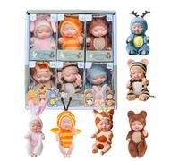 Doll Reborn - Vinile Da 7,28 Pollici | Bambola Neonata In Sei Pezzi | Set Di Bambole Reborn In Miniatura Realistiche | Giocattolo Per Ragazze Che Offre Divertimento Lavabile Sicuro Per Collezioni