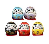 Doll, Set di 5 statuette giapponesi piccole, Feng Shui Good Luck Figurina, 1,89 pollici Zen Statua for Living Room, Traditional Symbol for Home Decoration Jaanese Accessories