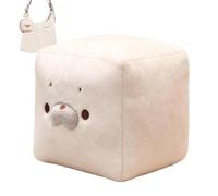 Doll Soft White Cube Toy, Cute Adorable Collectible Stuffed Decor for Desk Bedroom Living Room, Comfort Feature, Home Decor Category for Kids Teens Adults Couples Gift Use
