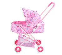 Doll Stroller, Toy Pushchair, Doll Walker, Sturdy Frame Support, Adjustable High Chair, Pink Floral Pattern, Great for Imaginative Playtime Indoors or Birthday Surprise Events