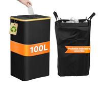 DOLLAR BOSS Contenitore per bottiglie vuote 100L, Contenitore per il riciclo, Raccoglitore di bottiglie, Contenitore grande per bottiglie a deposito, Sistema di separazione dei rifiuti per la cucina.