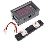 DollaTek 0.56 Pollici Blu Rosso Doppio Display a LED Mini voltmetro Digitale amperometro DC 100 V 50A Pannello amp voltaggio misuratore di Corrente Tester