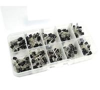 DollaTek 10 Values 200PCS NPN PNP Kit di Transistor di Potenza Assortiti BC327-BC558 Assortiti con Custodia in plastica Trasparente