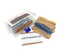 DollaTek 1280Pcs 64 kit di resistori a valori, 1 Ohm-10M Ohm 1 / 4W Resistori a film metallico Assortimento con scatola di immagazzinaggio per progetti fai-da-te