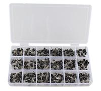 DollaTek 15 Set di Kit di Transistor PNP TO-92 NPN Set 40~160V 50~600mA Set di Kit assortimento NPN/PNP - 900 Pezzi