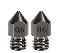 DollaTek 2 pezzi MK8 ugello in acciaio duro 1.75 mm Materiali di consumo in acciaio temprato resistente all'usura - 0,6 mm