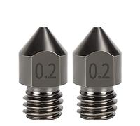 DollaTek 2 pezzi MK8 ugello in acciaio duro 1.75 mm Materiali di consumo in acciaio temprato resistente all'usura - 0.2 mm