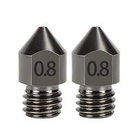 DollaTek 2 pezzi MK8 ugello in acciaio duro 1.75 mm Materiali di consumo in acciaio temprato resistente all'usura - 0,8 mm