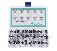 DollaTek 200Pcs 15Values assortimento Kit di condensatori elettrolitici Range 0.1uF-220uF