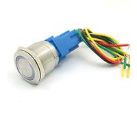 DollaTek 25mm Interruttore momentaneo Interruttore a pulsante 12V DC Angel Eye LED Interruttore Llight rotondo in acciaio inox impermeabile con piedino a vite - Bianco