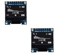 DollaTek 2Pcs 7Pin 0.96 Pollici Display OLED 12864 1306 SPI IIC Modulo Schermo LCD seriale per Arduino - Carattere Bianco
