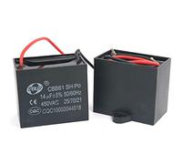 DollaTek 2Pcs CBB61 14uF 450V AC 50/60Hz Condensatore del Motore del Ventilatore del condizionatore d'Aria