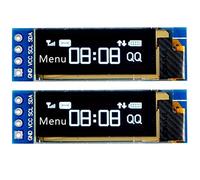 DollaTek 2Pcs I2C Display Module OLED 0,91 Pollici I2C Screen Driver OLED DC 3.3V ~ 5V per Arduino - Carattere Bianco